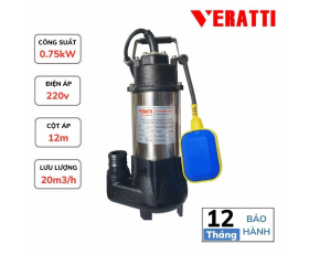 Bơm Chìm Nước Thải Veratti SVm20-15-0.75F