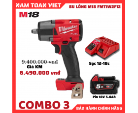 Combo 3 bộ máy siết  bu lông M18 FMTIW2F12